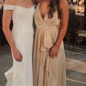 Revelry Hannah Chiffon Faux Wrap Bridesmaid Dress